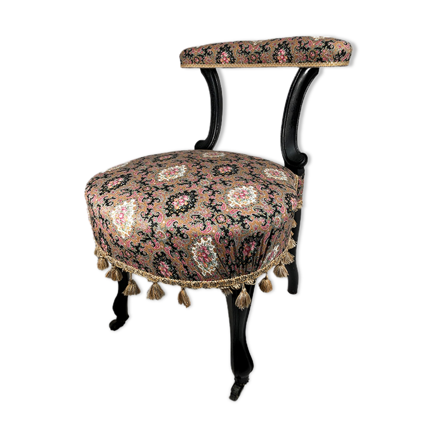 Napoleon III voyeuristic chair, blackened wood