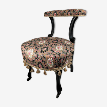 Chaise voyeuse Napoléon III bois noirci