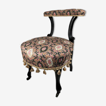 Napoleon III voyeuristic chair, blackened wood
