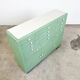 Vintage mint green dentist drawer unit with opaline glass top