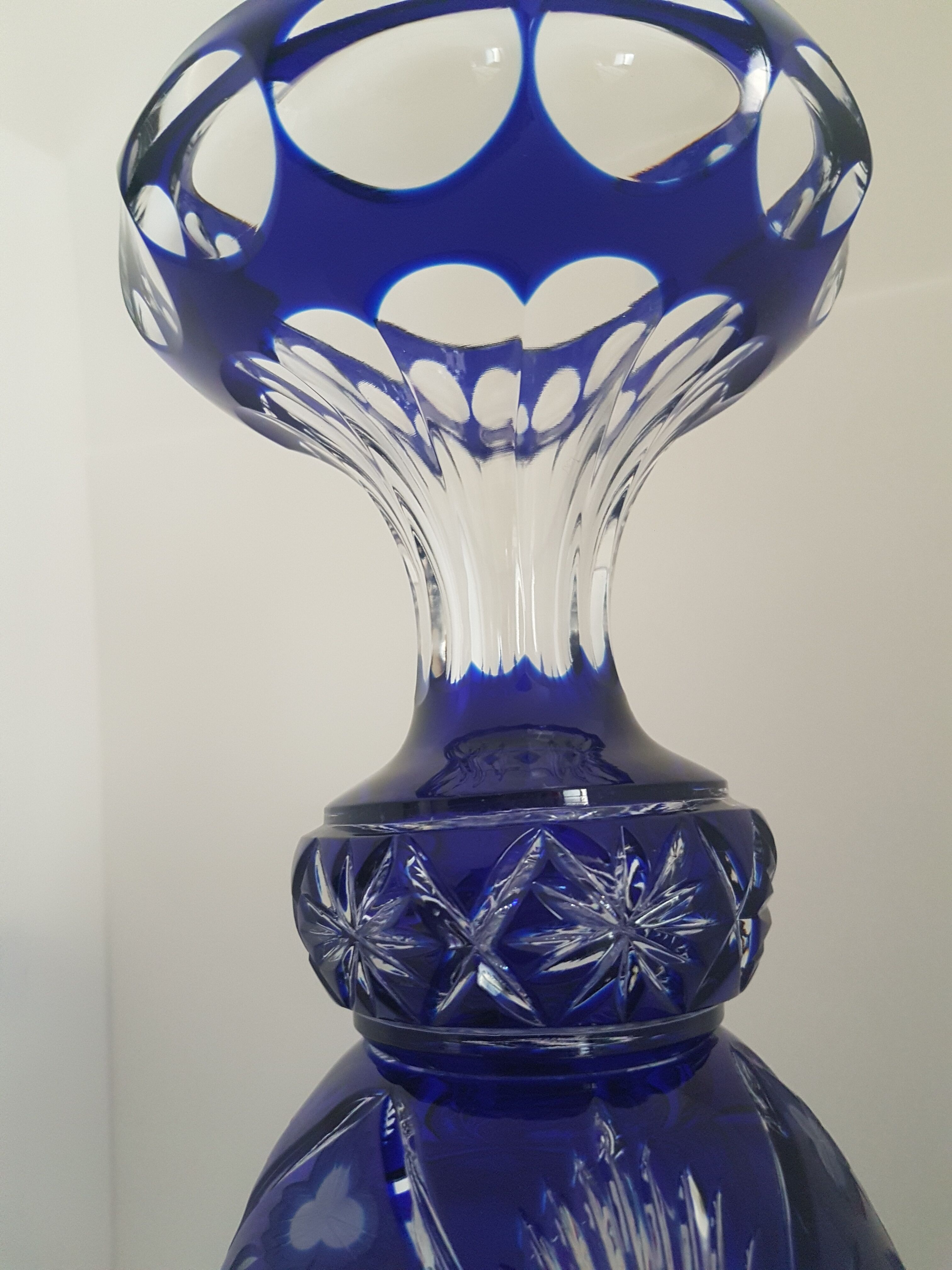 Vase bleu cristallery of lorraine - large model