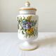 Apothecary pot Rhubarbe signed Lallier earthenware of art of Moustiers