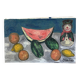 Still life, watermelon and clown, oil on canvas signed 1988