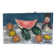 Still life, watermelon and clown, oil on canvas signed 1988