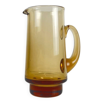 Pichet en verre soufflé ambré