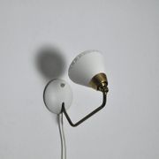 Swedish Table Lamp in Brass and White Metal, EWÅ Värnamo, 1950s