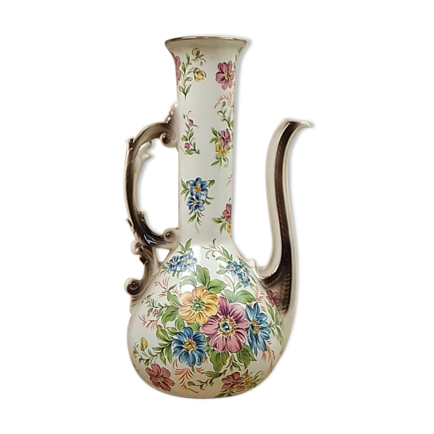 Vase en forme de cruche déco florale