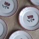 9 assiettes plates Badonviller fleurs