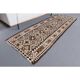 1970s Vintage Turkish Hand-Knotted Wool Cotton White Runner Rug 98x284
