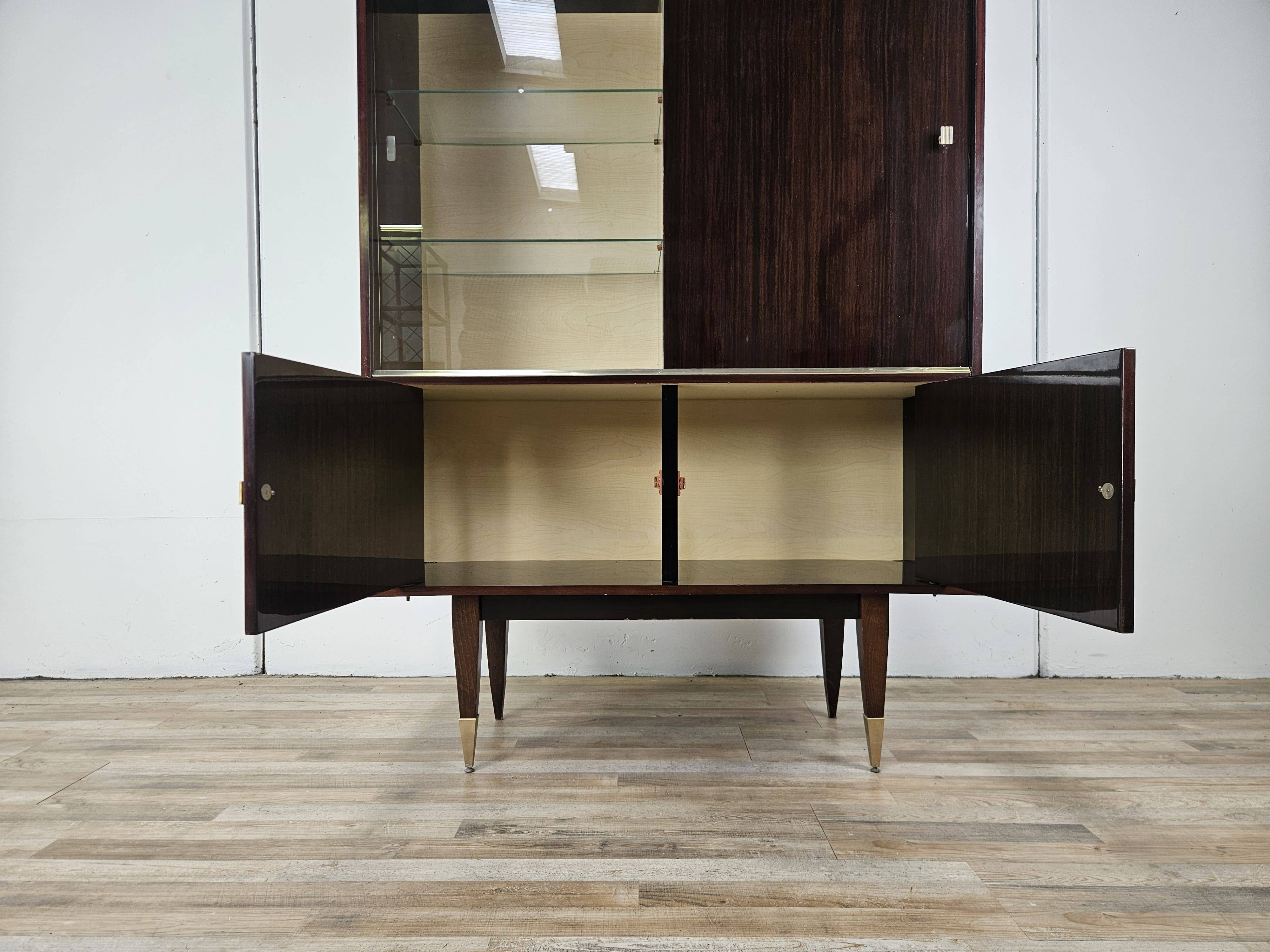 1950s rosewood display cabinet