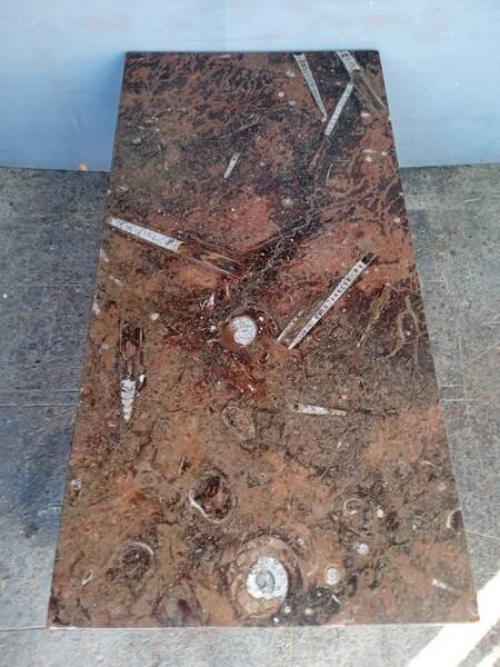 Fossil marble design coffee table 124cm