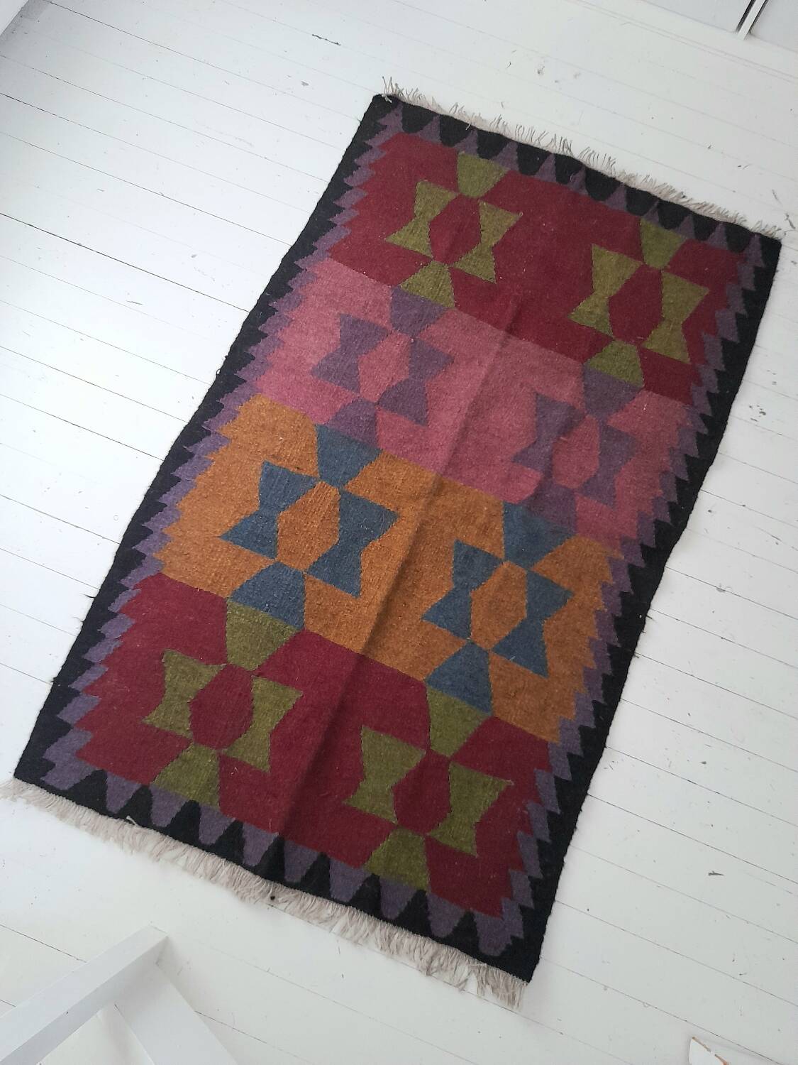 Georgian Caucasus wool geometric kilim rug