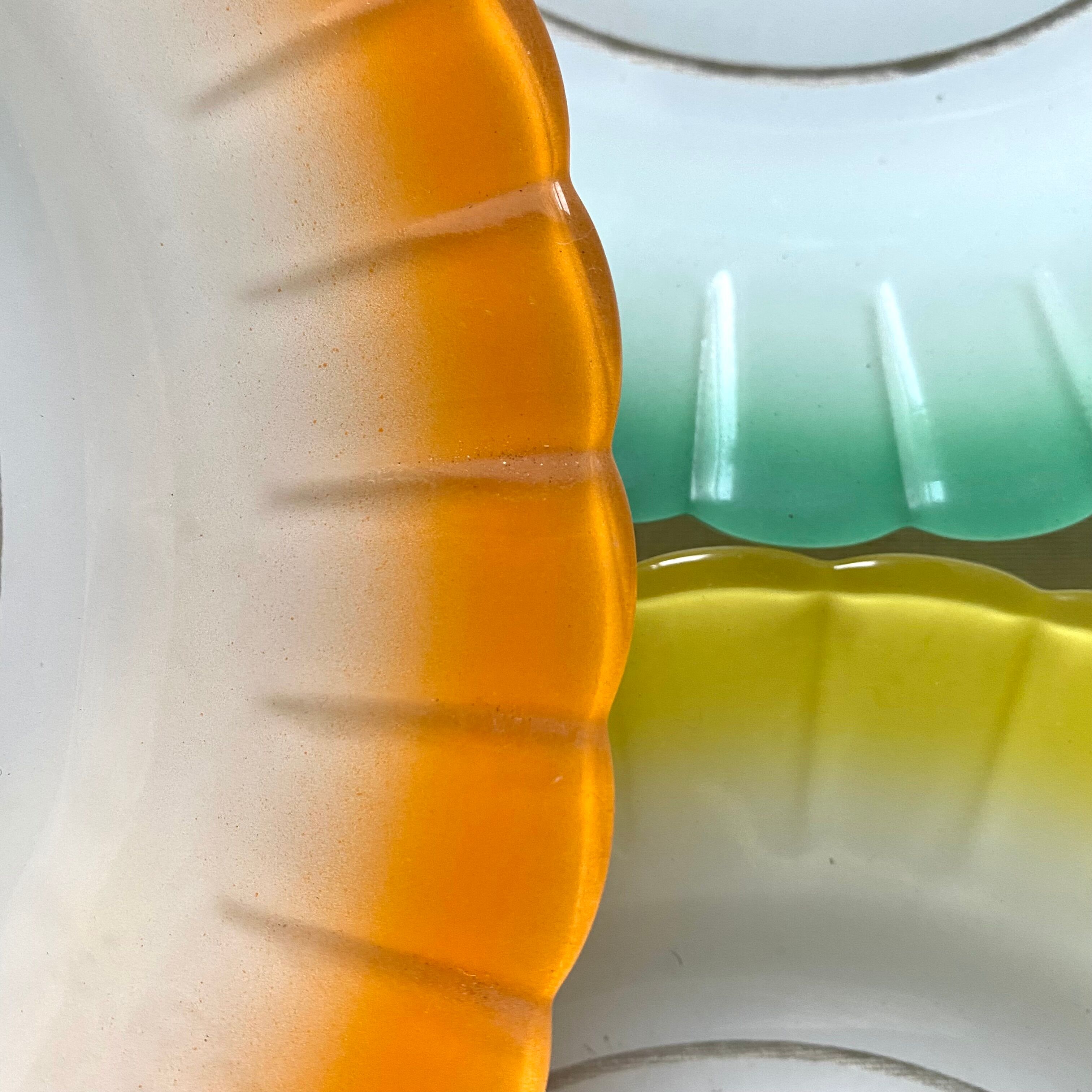 Colorful vintage Duralex plates