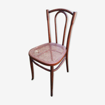 Bistro chair japy curved wood & old cannage