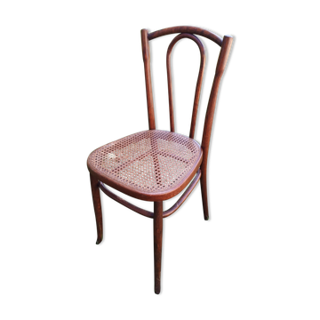 Bistro chair japy curved wood & old cannage