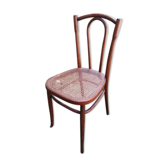 Bistro chair japy curved wood & old cannage