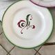 Set of 6 flat plates mismatched Digoin Sarreguemines models Rooster and Casino 30s