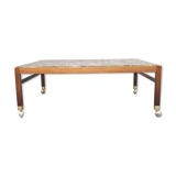 Swedish rosewood and pebbles coffee table in the style of Ib Kofod-Larsen , 1960s