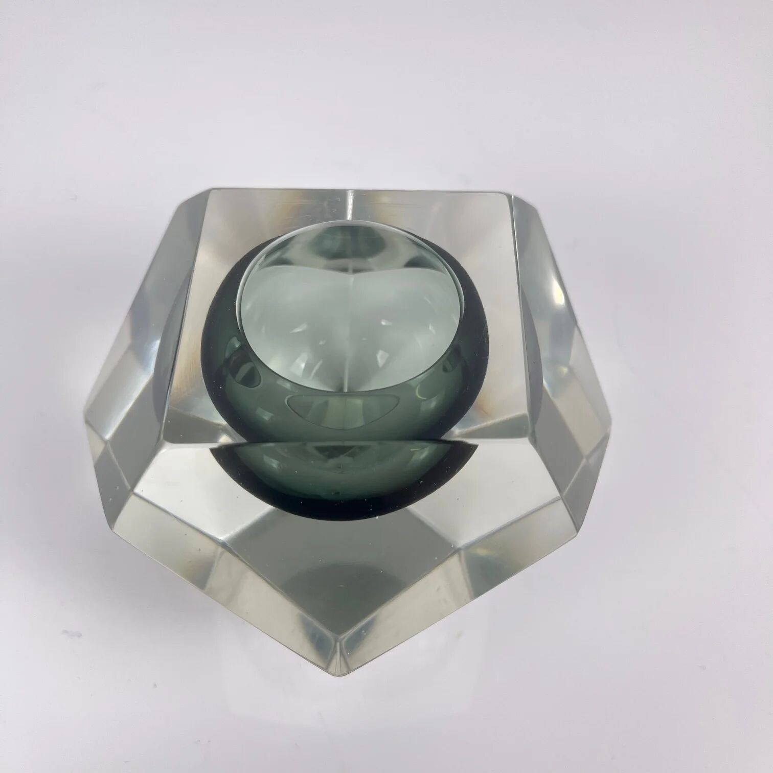 Cendrier / vide poche Sommerso en verre de Murano, forme diamant, Italie, 1970