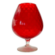 Vintage 1960s Murano-Style Red Art Glass Goblet - Twisted  Design