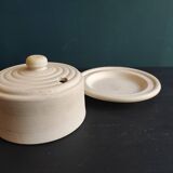 French vintage clay terra cotta cheese dish