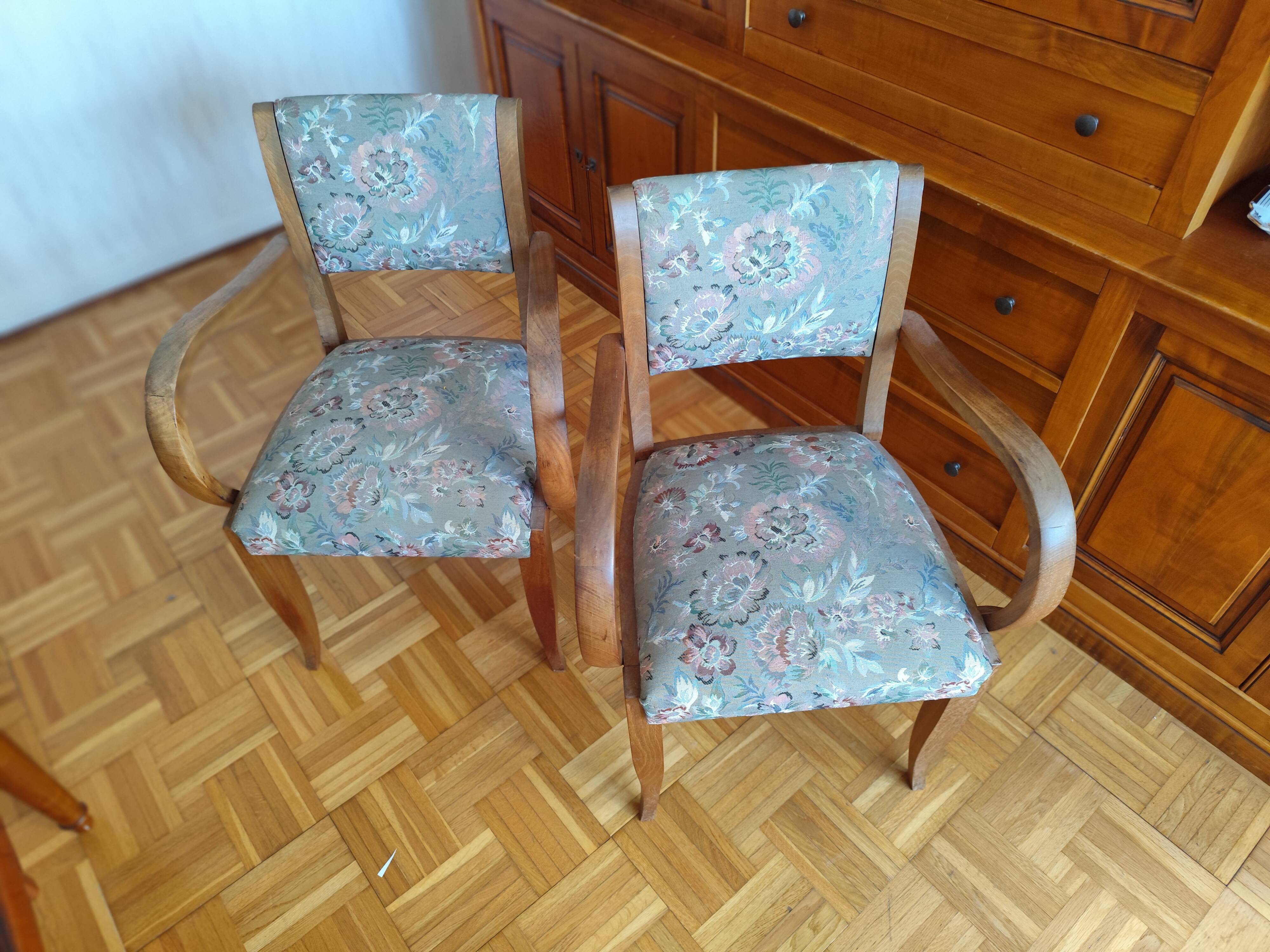 Set of 2 bridge armchairs from the 1960s.
