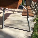 1950s Double wood and metal school desk