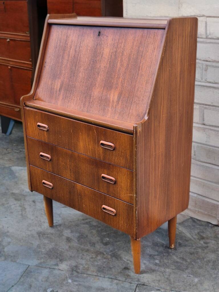 Norwegian teak secretary, Scandinavian vintage 1960s