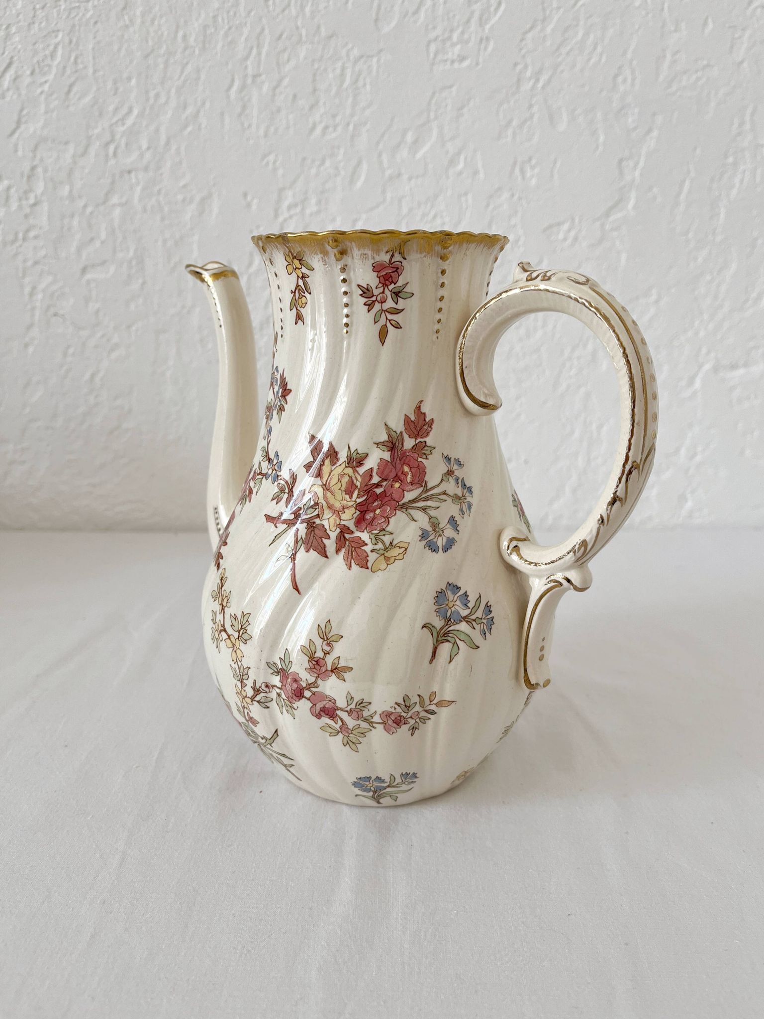 Louis XV style ironstone coffee pot from Sarreguemines