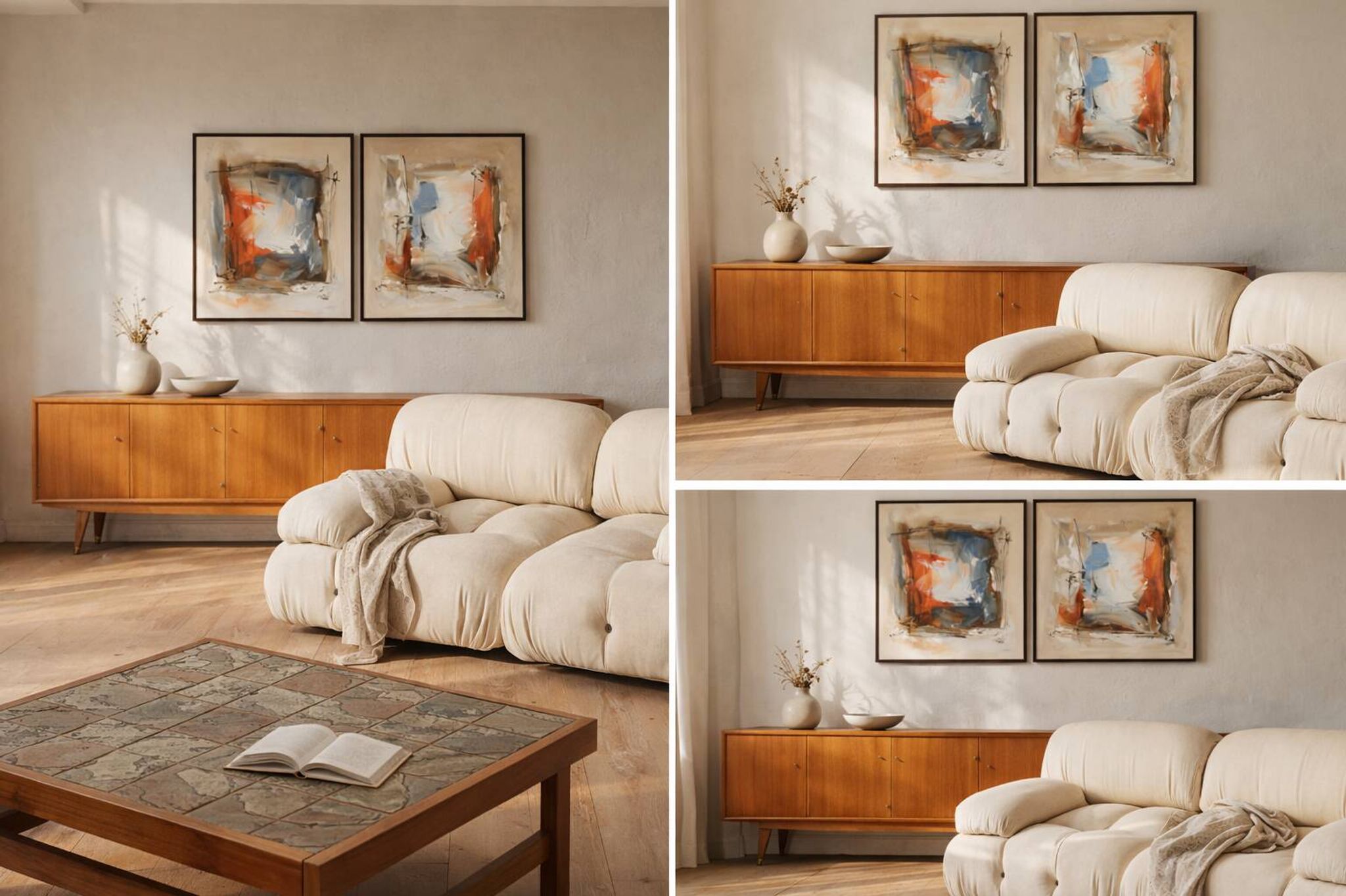 2 peintures abstraites, Danemark, fin du 20e siècle