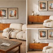 2 peintures abstraites, Danemark, fin du 20e siècle