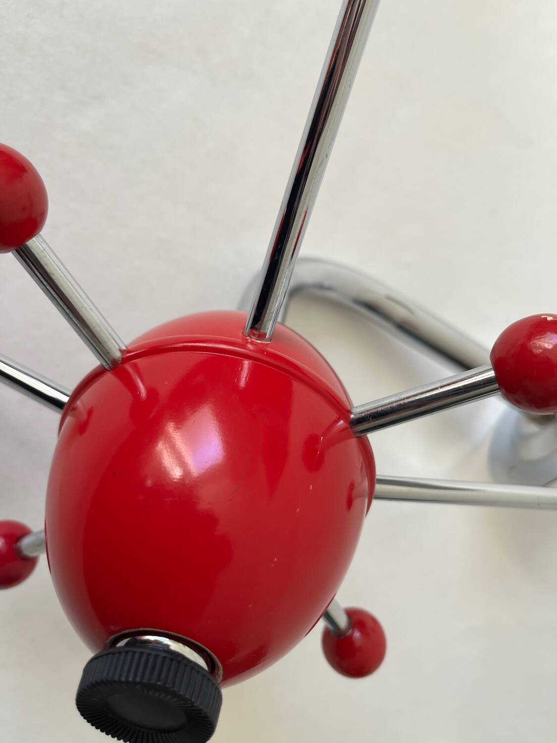 Vintage red Sputnik coat rack