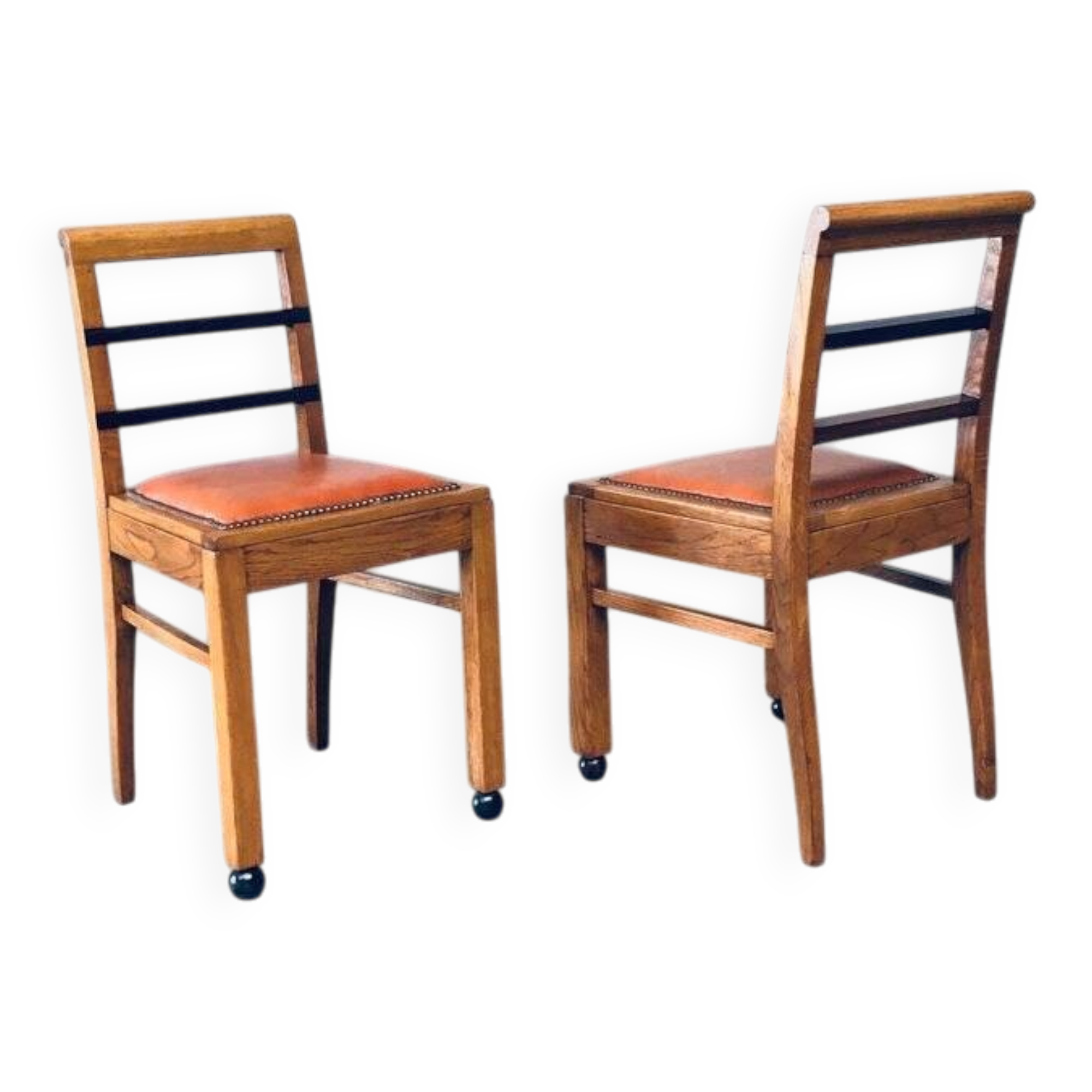 Set of Art Deco Belgian Side Chairs, 1930s