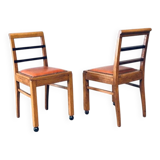 Set of Art Deco Belgian Side Chairs, 1930s
