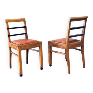 Set of Art Deco Belgian Side Chairs, 1930s