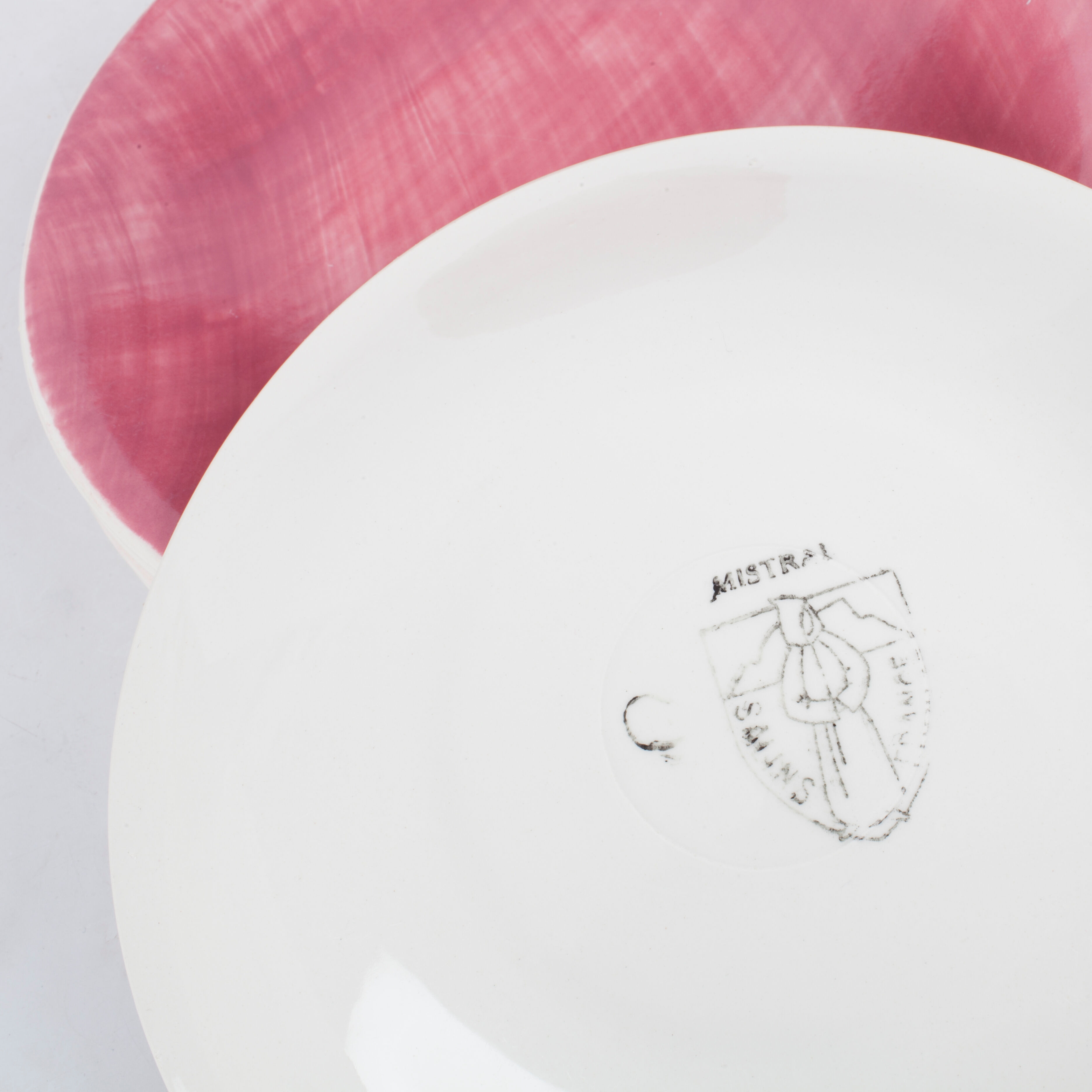 Set of 6 dishes earthenware of salins, france, collection mistral