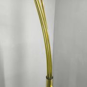 Danish Arc Floor Lamp by Bilka Brass Marble, 1970s