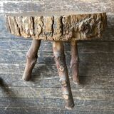 Pair of mountain coffee tables made of logs 1970