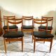 Set de 5 chaises scandinaves teck et skaï