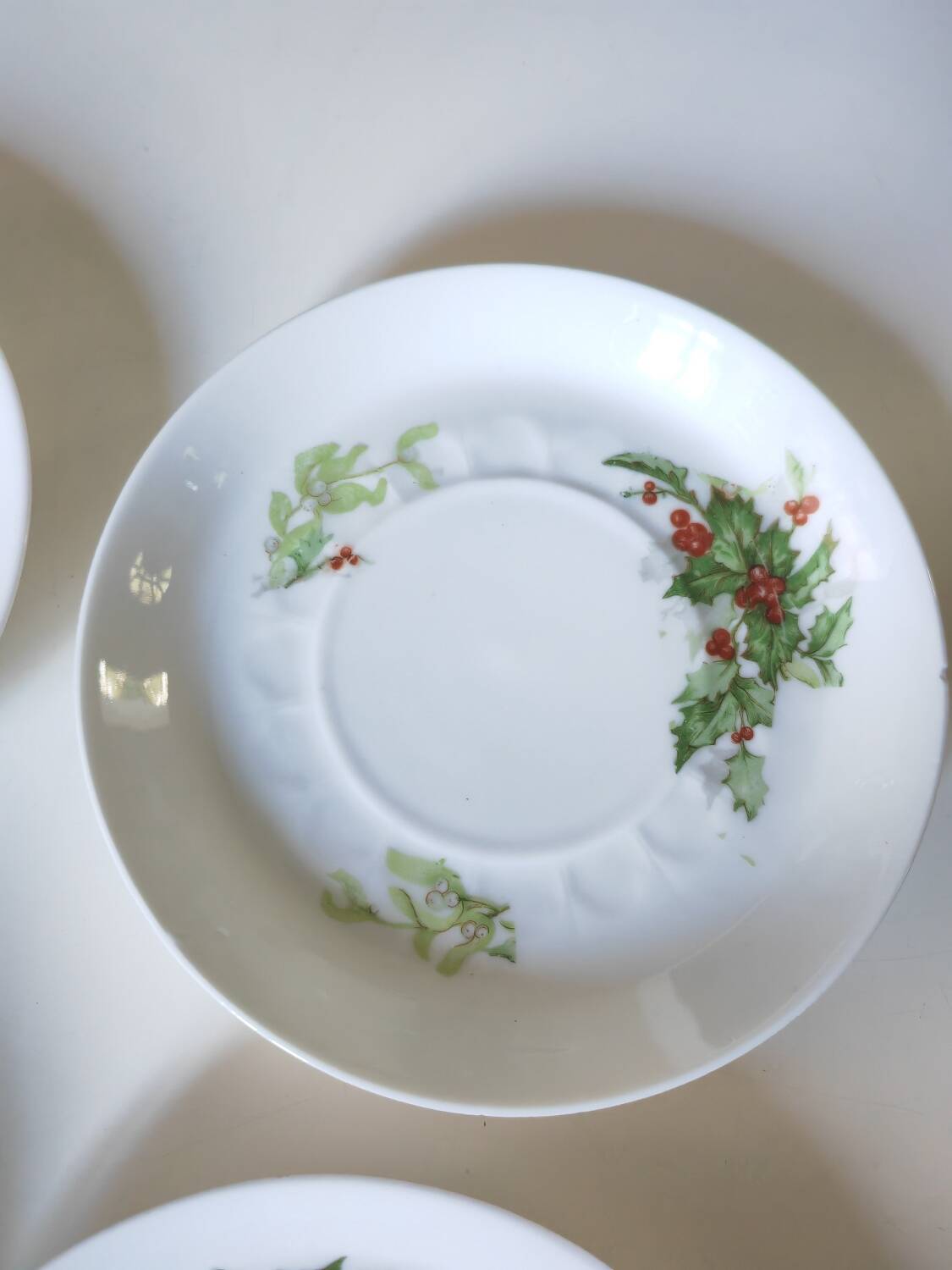 Limoges Christmas saucers