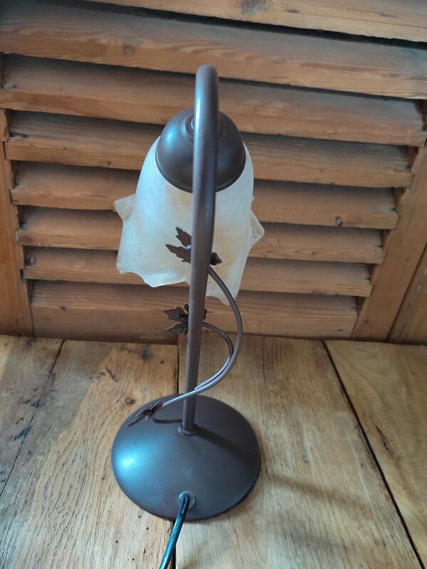 Bedside lamp Metal brown ivy tulip paste orange