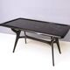 1950s Style Dining Table with Glass Top Lacquered by Enzio Wenk, Italy, 2019