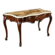Baroque Venetian console in walnut, alabaster and marble, Italy 18th century.