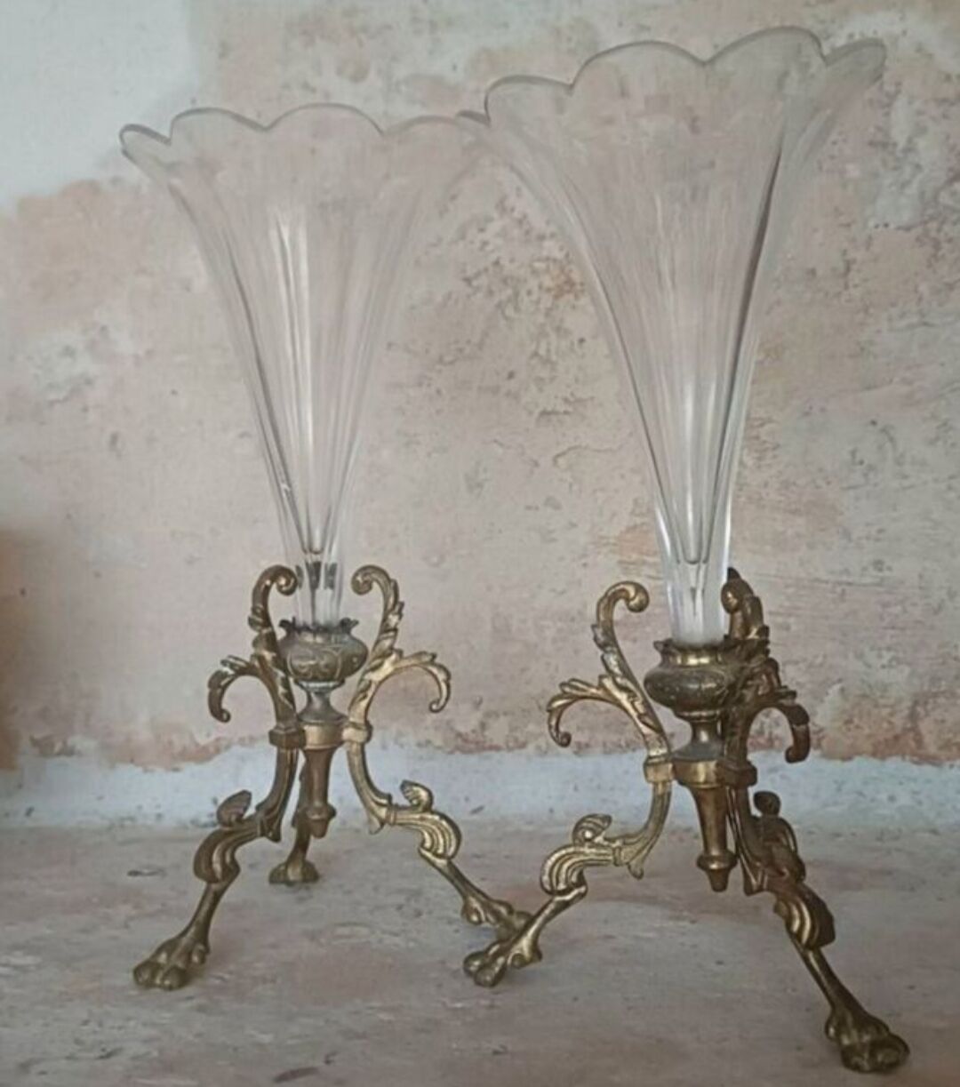 Paire de vases, cornets XIXème
