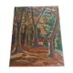 Painting oil on cardboard landscape