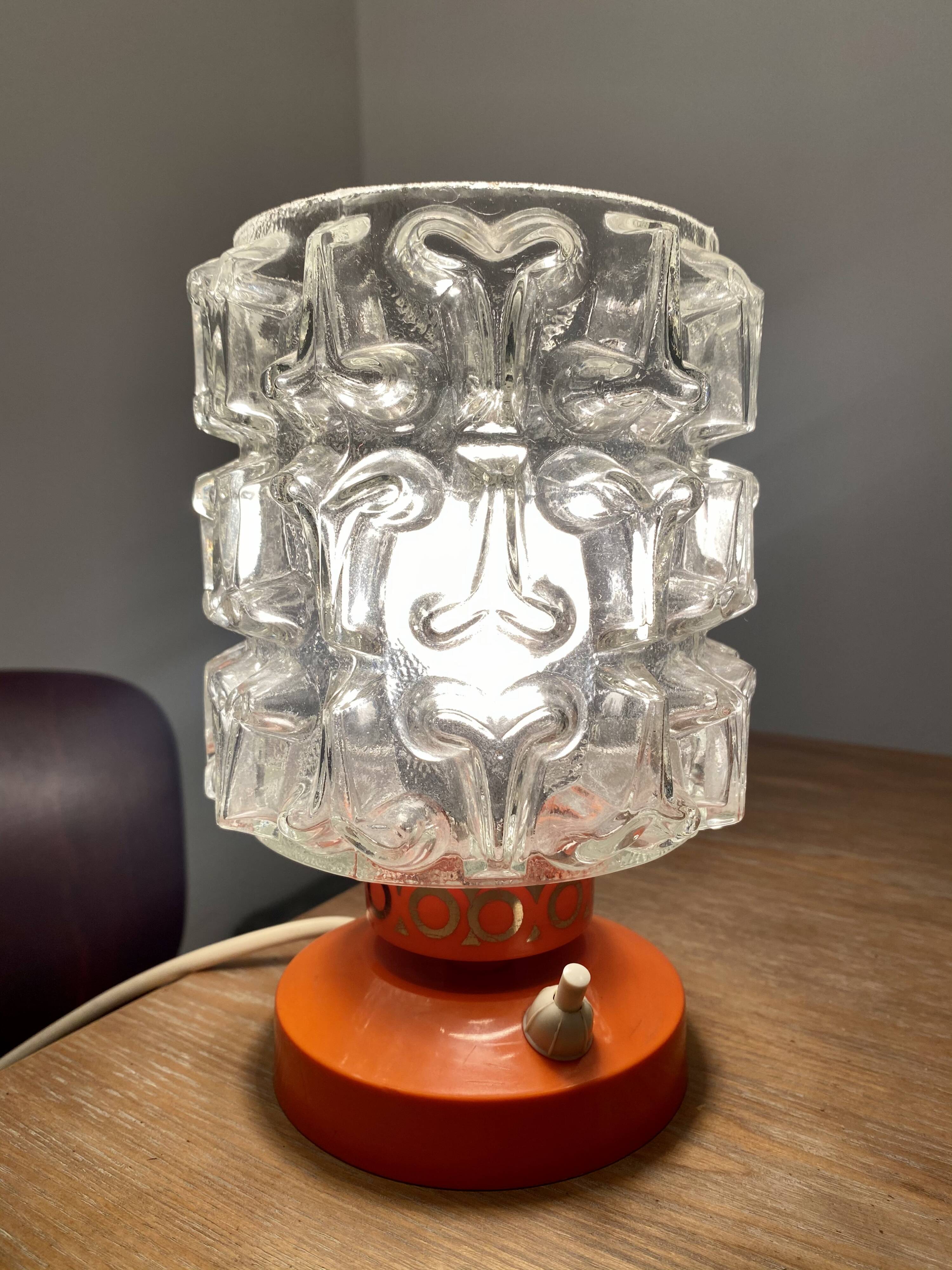 Vintage bedside lamp 70s Graewe orange