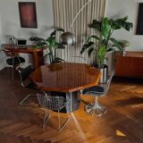 Dining table elm burl Roche Bobois Jean Claude Mahey vintage