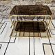 Brass coffee table with sliding top and smoked glass, 1970s vintage