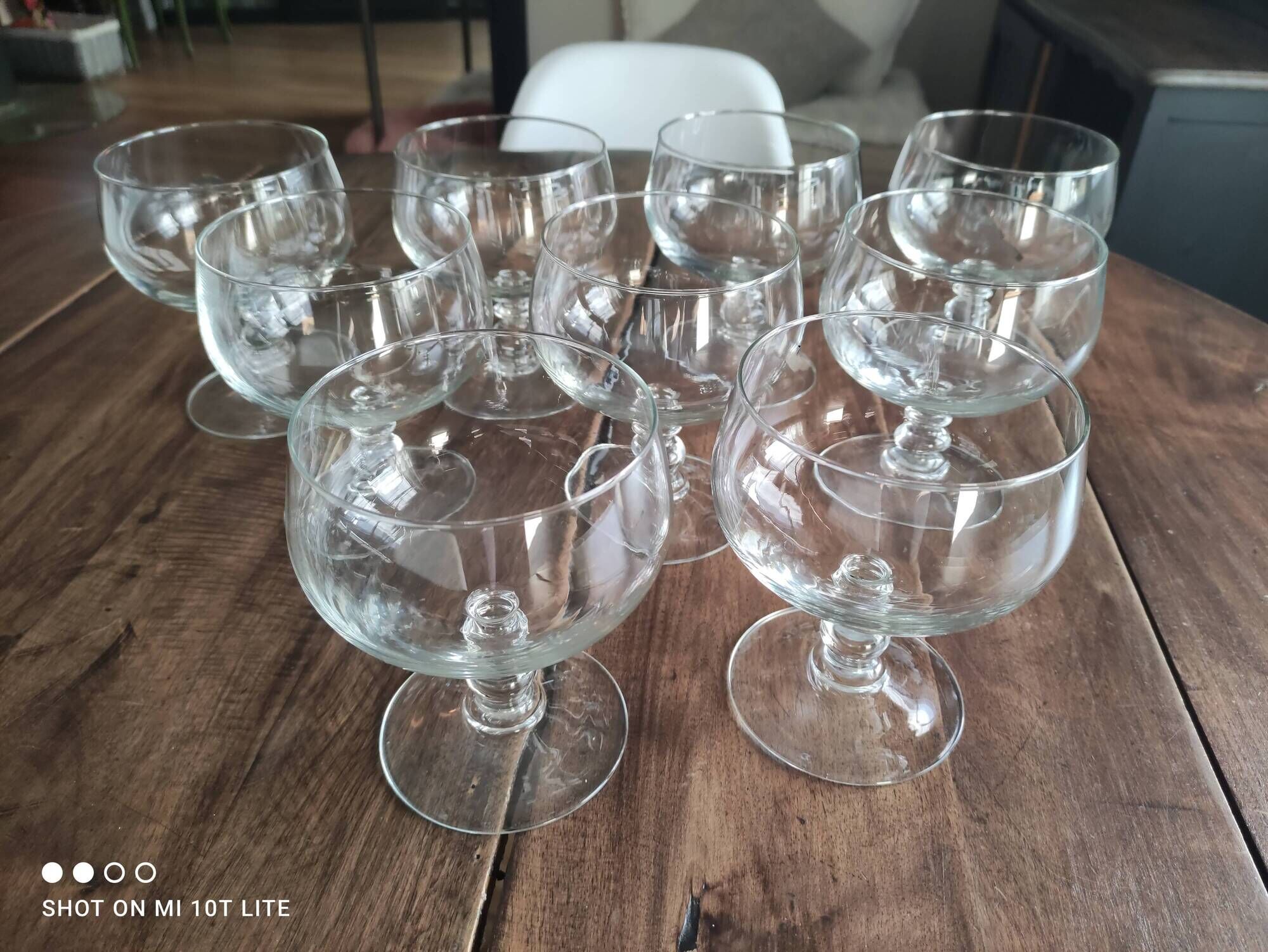 Set of 9 dessert cups, ice cream or crystalline fruit salad