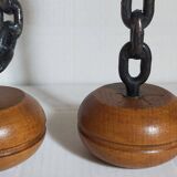 Duo de bougeoirs brutalistes Art-populaire années 50